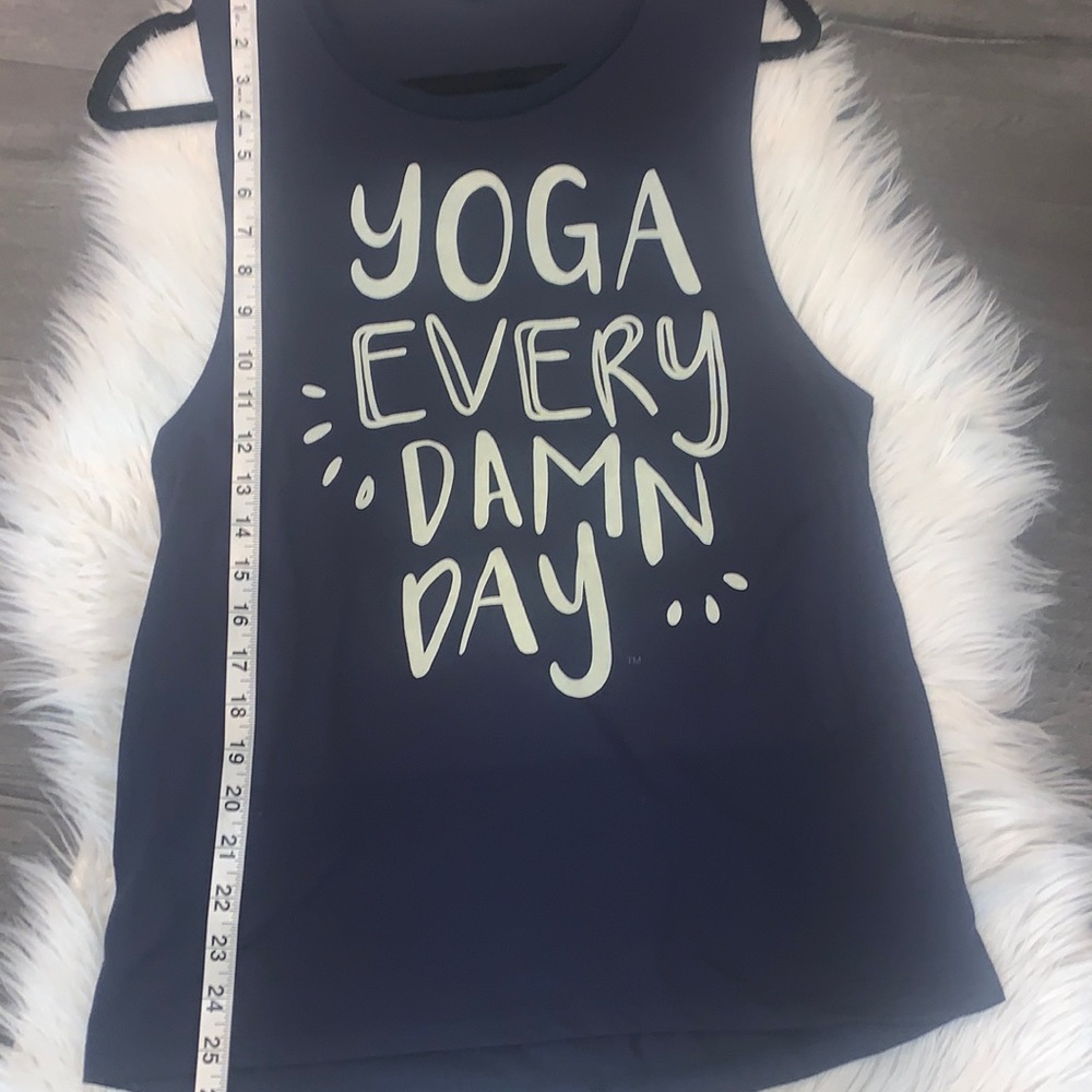 Yoga Every Damn Day - Yoga Girl - Navy Tank Size Medium - Picture 4 of 7